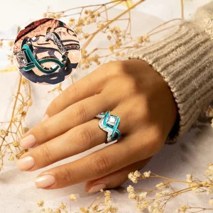 Turquoise Ocean Wave Ring