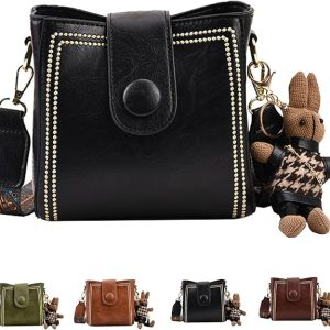 Vintage modetas met verstelbare brede schouderriem