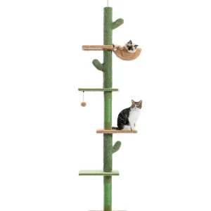 Speeltoren Mimi | Sisal Krabpaal | Instelbare Hoogte | 5 Platforms | Hangmat | Extra Stevig