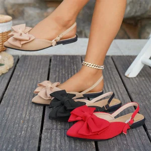 Sofia – elegante dames slingback ballerina's met strikdetail